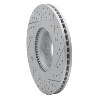 R1 12-17 Genesis G80 Front Left Drilled & Slotted Geo-Carbon Rotor