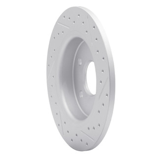 R1 12-18 Ford Focus Rear Left Drilled & Slotted Geo-Carbon Rotor