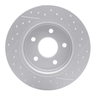 R1 12-18 Ford Focus Rear Left Drilled & Slotted Geo-Carbon Rotor