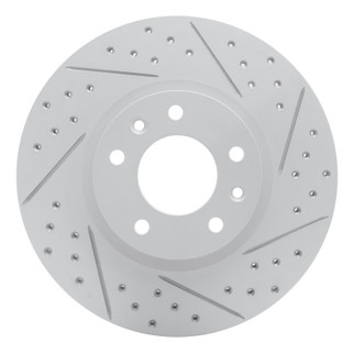 R1 06-13 Ford Fusion Front Right Drilled & Slotted Geo-Carbon Rotor