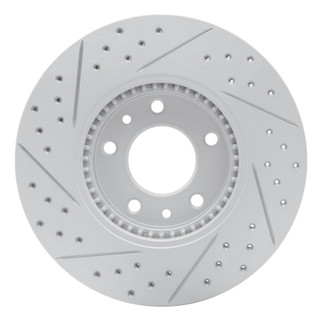 R1 06-13 Ford Fusion Front Right Drilled & Slotted Geo-Carbon Rotor