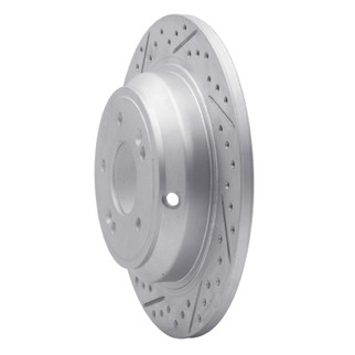 R1 09-20 Genesis G80 Rear Left Drilled & Slotted Geo-Carbon Rotor