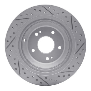 R1 09-20 Genesis G80 Rear Left Drilled & Slotted Geo-Carbon Rotor