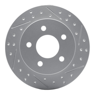 R1 94-04 Ford Mustang Rear Right Drilled & Slotted Geo-Carbon Rotor