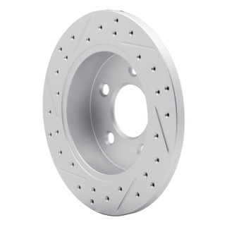 R1 94-04 Ford Mustang Rear Right Drilled & Slotted Geo-Carbon Rotor