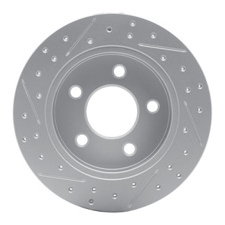 R1 94-04 Ford Mustang Rear Right Drilled & Slotted Geo-Carbon Rotor