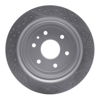 R1 13-19 Cadillac Xts Rear Left Drilled & Slotted Geo-Carbon Rotor