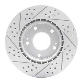 R1 11-26 Hyundai Elantra Coupe Front Right Drilled & Slotted Geo-Carbon Rotor