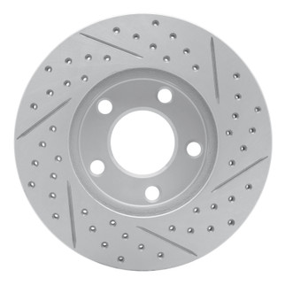 R1 94-04 Ford Mustang Front Left Drilled & Slotted Geo-Carbon Rotor