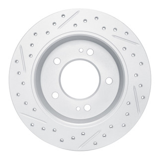 R1 11-26 Hyundai Kona Rear Right Drilled & Slotted Geo-Carbon Rotor