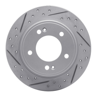 R1 11-26 Hyundai Elantra Coupe Rear Left Drilled & Slotted Geo-Carbon Rotor