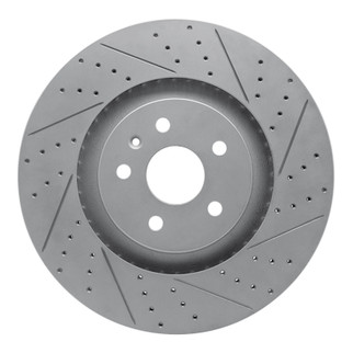R1 09-15 Cadillac Cts Front Right Drilled & Slotted Geo-Carbon Rotor