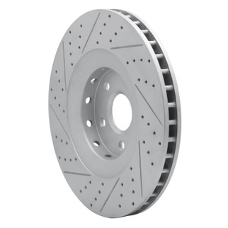 R1 09-15 Cadillac Cts Front Right Drilled & Slotted Geo-Carbon Rotor