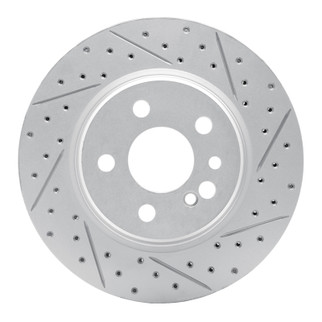 R1 92-99 Mercedes-Benz 500Sec Rear Right Drilled & Slotted Geo-Carbon Rotor