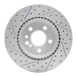 R1 92-99 Mercedes-Benz 500Sec Rear Right Drilled & Slotted Geo-Carbon Rotor