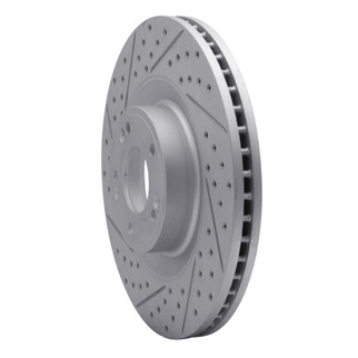R1 11-17 Genesis G80 Front Left Drilled & Slotted Geo-Carbon Rotor