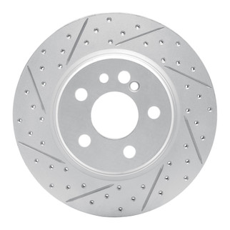 R1 92-99 Mercedes-Benz Cl600 Rear Left Drilled & Slotted Geo-Carbon Rotor