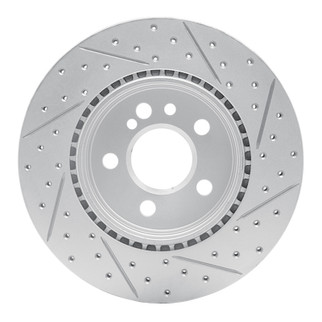 R1 92-99 Mercedes-Benz Cl600 Rear Left Drilled & Slotted Geo-Carbon Rotor