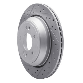 R1 11-17 Hyundai Equus Rear Left Drilled & Slotted Geo-Carbon Rotor