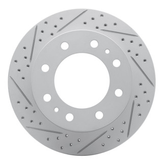 R1 01-25 Chevrolet Silverado 3500 Front Left Drilled & Slotted Geo-Carbon Rotor