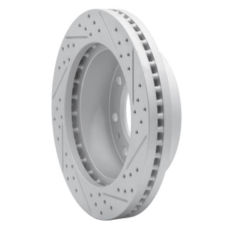 R1 01-25 Chevrolet Silverado 3500 Front Left Drilled & Slotted Geo-Carbon Rotor