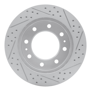 R1 01-25 Chevrolet Silverado 3500 Front Left Drilled & Slotted Geo-Carbon Rotor
