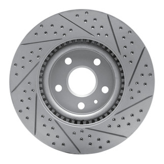 R1 08-17 Cadillac Cts Front Left Drilled & Slotted Geo-Carbon Rotor