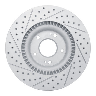 R1 10-16 Hyundai Genesis Coupe Front Right Drilled & Slotted Geo-Carbon Rotor