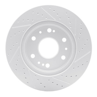 R1 05-20 Cadillac Escalade EXT Front Left Drilled & Slotted Geo-Carbon Rotor