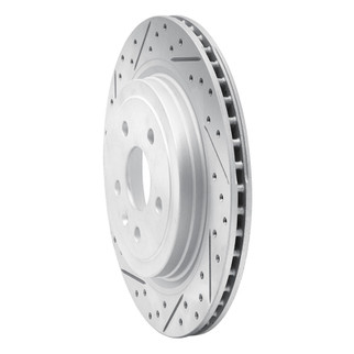 R1 08-14 Cadillac Cts Rear Left Drilled & Slotted Geo-Carbon Rotor