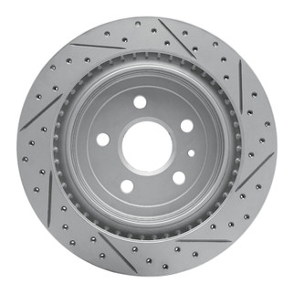 R1 08-14 Cadillac Cts Rear Left Drilled & Slotted Geo-Carbon Rotor