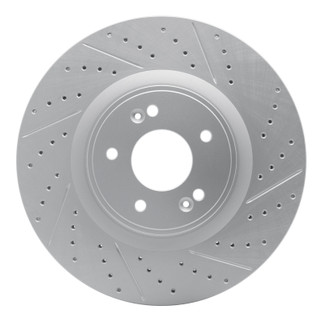 R1 10-16 Hyundai Genesis Coupe Front Right Drilled & Slotted Geo-Carbon Rotor