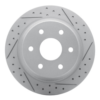 R1 00-14 Cadillac Escalade EXT Rear Right Drilled & Slotted Geo-Carbon Rotor