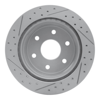 R1 00-14 Cadillac Escalade EXT Rear Right Drilled & Slotted Geo-Carbon Rotor