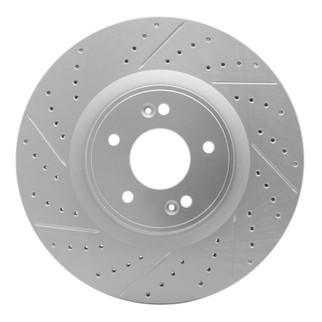R1 10-16 Hyundai Genesis Coupe Front Left Drilled & Slotted Geo-Carbon Rotor