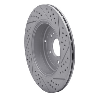 R1 10-16 Hyundai Genesis Coupe Rear Left Drilled & Slotted Geo-Carbon Rotor