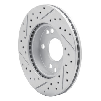 R1 87-93 Mercedes-Benz 190D Front Right Drilled & Slotted Geo-Carbon Rotor