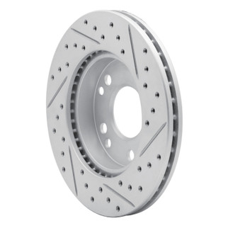 R1 87-93 Mercedes-Benz 190D Front Left Drilled & Slotted Geo-Carbon Rotor