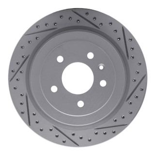 R1 13-19 Cadillac ATS Rear Right Drilled & Slotted Geo-Carbon Rotor