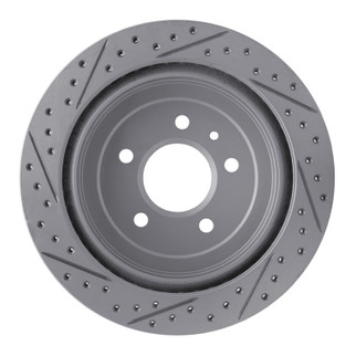 R1 13-19 Cadillac ATS Rear Right Drilled & Slotted Geo-Carbon Rotor