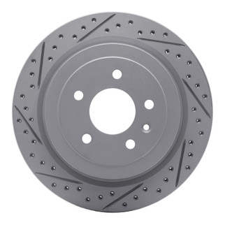 R1 13-19 Cadillac ATS Rear Left Drilled & Slotted Geo-Carbon Rotor
