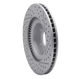 R1 09-11 Hyundai Genesis Sedan Front Left Drilled & Slotted Geo-Carbon Rotor