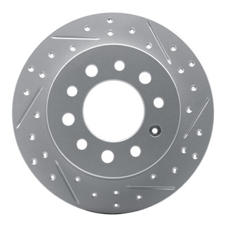 R1 03-08 Hyundai Tiburon Rear Right Drilled & Slotted Geo-Carbon Rotor