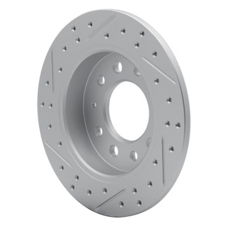 R1 03-08 Hyundai Tiburon Rear Right Drilled & Slotted Geo-Carbon Rotor