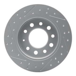 R1 03-08 Hyundai Tiburon Rear Right Drilled & Slotted Geo-Carbon Rotor