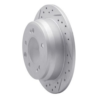 R1 09-16 Hyundai Tucson Rear Left Drilled & Slotted Geo-Carbon Rotor