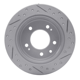R1 09-16 Hyundai Tucson Rear Left Drilled & Slotted Geo-Carbon Rotor