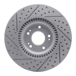 R1 09-14 Hyundai Genesis Sedan Front Right Drilled & Slotted Geo-Carbon Rotor