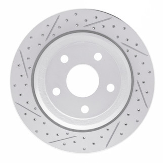 R1 11-25 Dodge Durango Rear Left Drilled & Slotted Geo-Carbon Rotor