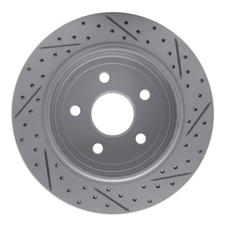 R1 11-25 Dodge Durango Rear Left Drilled & Slotted Geo-Carbon Rotor